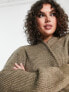 ONLY Curve longline knitted cardigan in brown