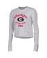 ფოტო #2 პროდუქტის Women's Gray Georgia Bulldogs Boyfriend Cropped Long Sleeve T-shirt