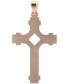 Фото #3 товара Macy's double Row Polished Cross Pendant in 14k Gold, Created for Macy's