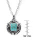 Фото #3 товара Macy's simulated Turquoise in Silver Plated Crest Pendant Necklace