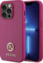 Guess Guess GUHCP15XPS4DGPP iPhone 15 Pro Max 6.7" różowy/pink hardcase Strass Metal Logo