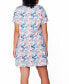 ფოტო #2 პროდუქტის Danielle Plus Size Ultra Soft Floral Short Sleeve Lounge Dress