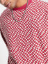 Фото #3 товара Свитшот спортивный ASOS DESIGN – Оверсайз свитшот с текстурным шахматным узором в красном цвете