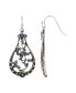 ფოტო #1 პროდუქტის Crystal Blue Flower Drop Earrings