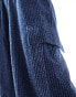 Object textured denim cargo trouser co-ord in dark blue wash Синий, 40 - фото #8