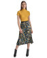 ფოტო #5 პროდუქტის Women's Logo-Waistband Pleated Satin Midi Skirt