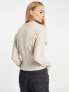 & Other Stories ribbed knitted polo top in off white