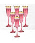 Фото #3 товара Red Flutes with a Gold Band, Set of 6