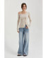 ფოტო #2 პროდუქტის Women's Sienna Asymmetric Shoulder Knit Top