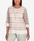 ფოტო #5 პროდუქტის Women's English Garden Zig Zag Texture Top with Necklace