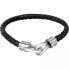 Black leather bracelet for men Moody SQH42