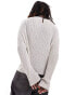 Фото #3 товара Weekday Unisex Jordan open knit sweater in beige exclusive to ASOS