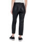 Фото #2 товара Juniors' Asymmetrical-Waist Faux Leather Ankle Jeans