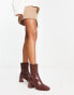 Фото #6 товара Monki heeled ankle boot in chocolate