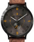 ფოტო #3 პროდუქტის Men's Lilienthal 1 1 Fire Light Brown Cork Leather Watch 42mm