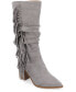 Фото #1 товара Women's Hartly Extra Wide Calf Western Fringe Boots