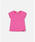 Girl Bright Shiny Rib T-Shirt Fuchsia Pink - Child