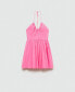 ფოტო #6 პროდუქტის Women's Gathered Neckline Cotton Dress