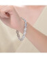 ფოტო #2 პროდუქტის Sterling Silver Rhodium Plated Clear Cubic Zirconia Modern Tennis Bracelet