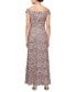 ფოტო #2 პროდუქტის Petite Sequin-Lace Off-The-Shoulder Gown