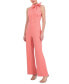 ფოტო #3 პროდუქტის Women's Signature Stretch Crepe Bow-Neck Halter Jumpsuit