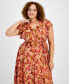 Фото #4 товара Plus Size Printed Asymmetric-Hem Dress