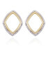 Фото #1 товара Two-Tone Glass Stone Diamond Shaped Hoop Earrings