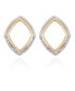 Two-Tone Glass Stone Diamond Shaped Hoop Earrings