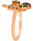 ფოტო #3 პროდუქტის Ombré® Multi-Gemstone (3 ct. t.w.) & Vanilla Diamond Accent Flower Ring in 14k Rose Gold