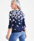 Petite Raining Flower Pima Cotton Top, Created for Macy's