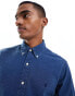 Polo Ralph Lauren icon logo seersucker shirt in indigo blue