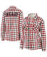 Women's Oatmeal Chicago Blackhawks Plaid Button-Up Shirt Jacket