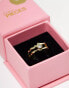 Фото #1 товара Pieces plated gift boxed molted metal ring with single diamante in gold