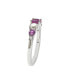 ფოტო #3 პროდუქტის Pink Sapphire & Lab-Grown White Sapphire 7 Stone Multi Level Band Ring in Sterling Silver by Suzy Levian