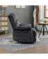 Large Manual Recliner Chair In Fabric For Living Room, Gray