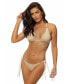 Фото #3 товара Women's Crinkle Lurex Reversible Triangle Bikini Top