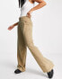 Selected Femme tailored wide leg trousers in tan