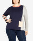 ფოტო #1 პროდუქტის Plus Size Luna Long Sleeve Sweater