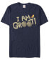 Фото #1 товара Men's Groot Emoji Short Sleeve Crew T-shirt