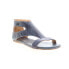 Фото #2 товара Bed Stu Soto F373012 Womens Blue Leather Zipper Strap Sandals Shoes 6