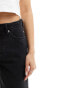 Weekday Monterey low waist wide leg denim shorts in tuned black