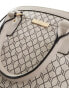 River Island monogram kettle bag in light grey