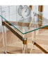 Gold Stainless Steel With Acrylic Frame Clear Glass Top End Table