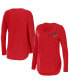 ფოტო #1 პროდუქტის Women's Red Chicago Blackhawks Plus Size Scoop Neck Long Sleeve T-shirt