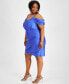 Фото #3 товара Trendy Plus Size Cold-Shoulder Satin Bodycon Dress