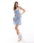 Фото #1 товара Tommy Jeans zip denim mini dress in light wash