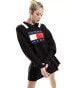 Tommy Jeans flag collar sweater in black