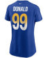 ფოტო #2 პროდუქტის Women's Aaron Donald Royal Los Angeles Rams Name Number T-shirt
