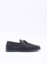 River Island woven tassel loafer in black