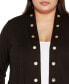 ფოტო #4 პროდუქტის Plus Size Grommet Detail Cropped Knit Cardigan Sweater